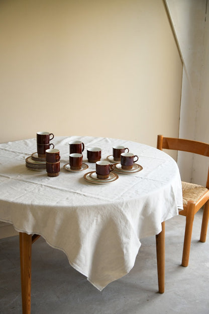 Poole Pottery Chestnut Cups & Saucers