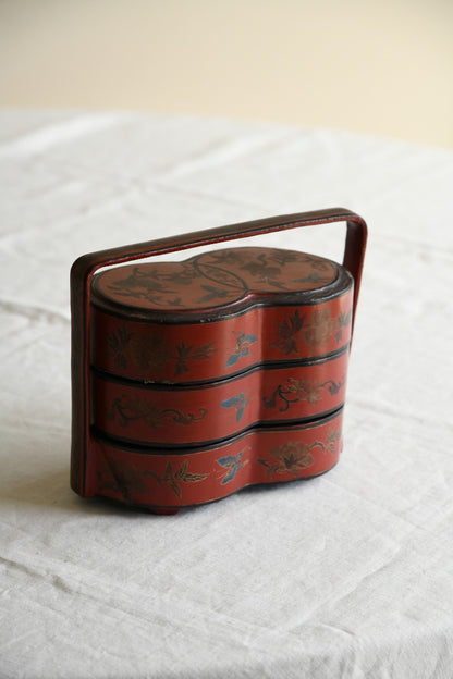 Oriental Red Lacquer Stacking Box