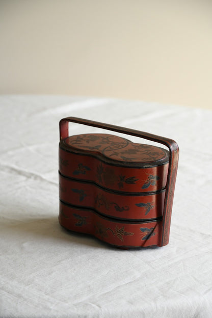 Oriental Red Lacquer Stacking Box