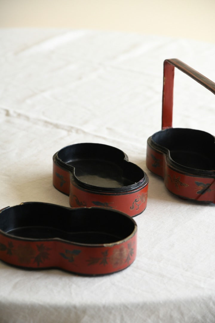 Oriental Red Lacquer Stacking Box