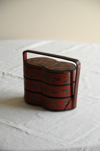 Oriental Red Lacquer Stacking Box