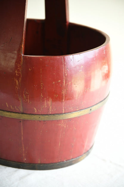 Oriental Red Lacquer Bucket