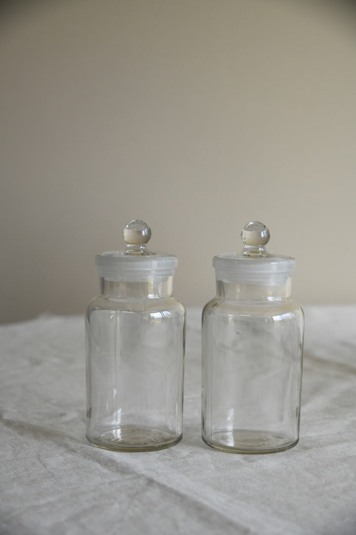 Pair Small Glass Sweet Jars