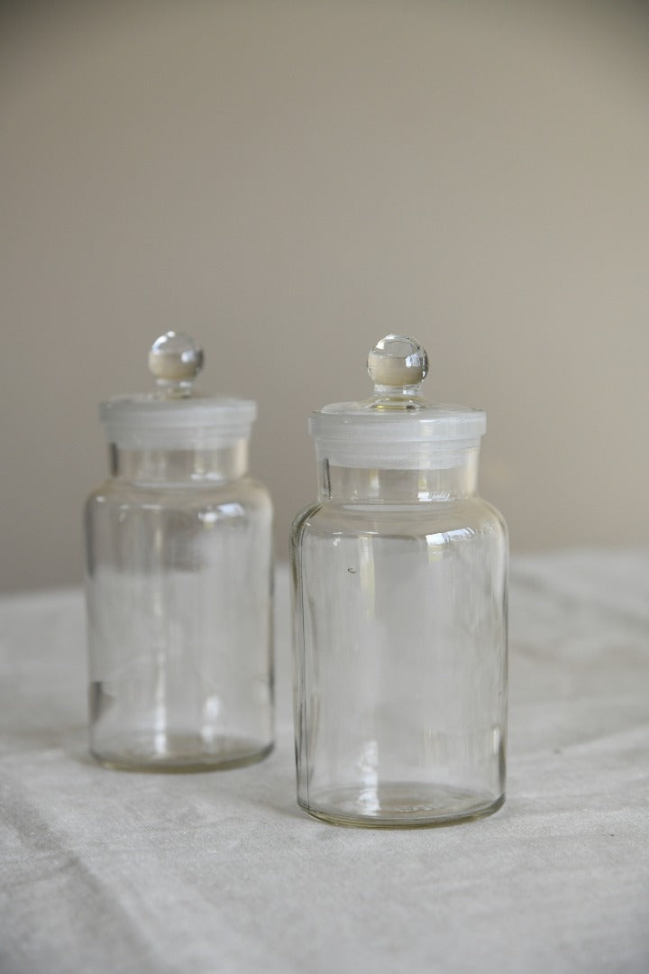 Pair Small Glass Sweet Jars