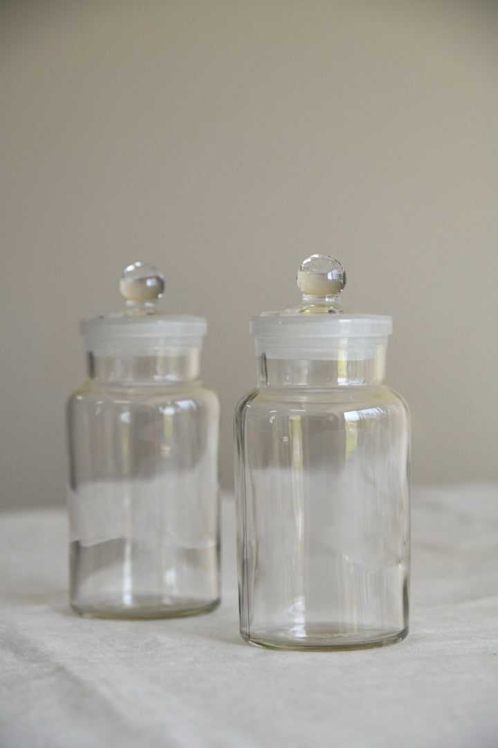 Pair Small Glass Sweet Jars