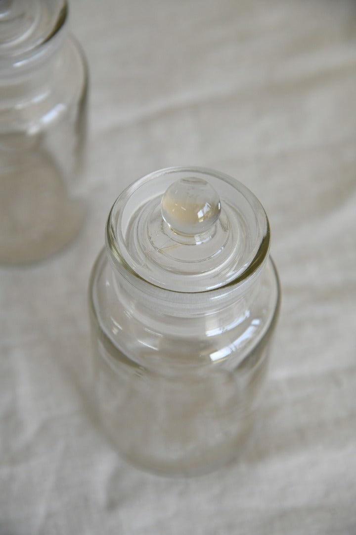 Pair Small Glass Sweet Jars