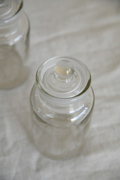 Pair Small Glass Sweet Jars