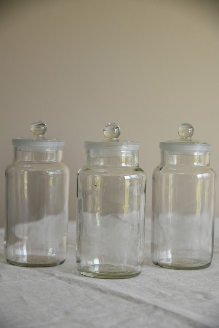 3 Vintage Glass Sweet Jars