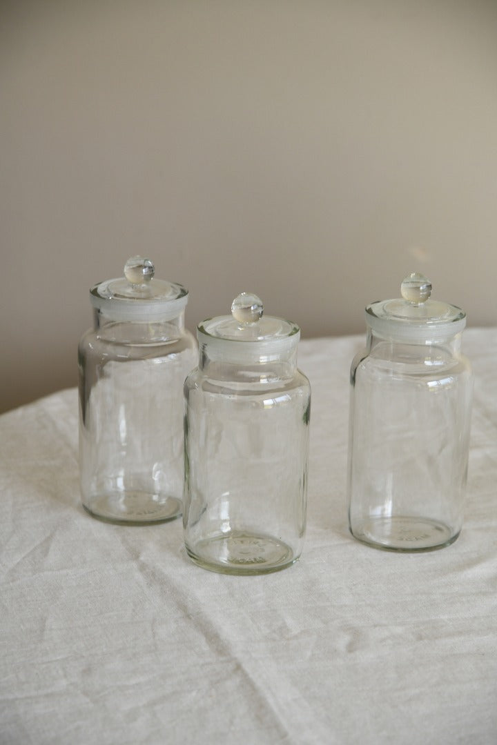 3 Vintage Glass Sweet Jars