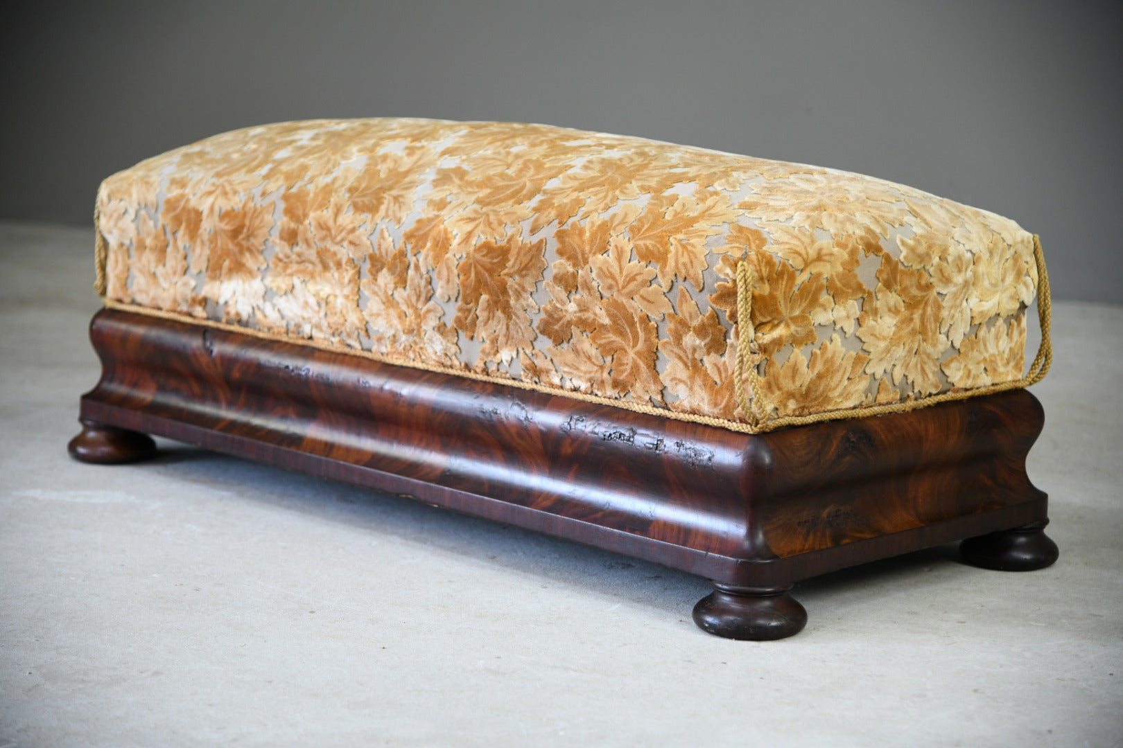 Antique Victorian Mahogany Upholstered Stool