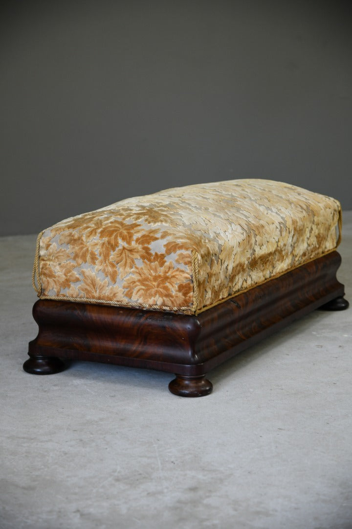 Antique Victorian Mahogany Upholstered Stool