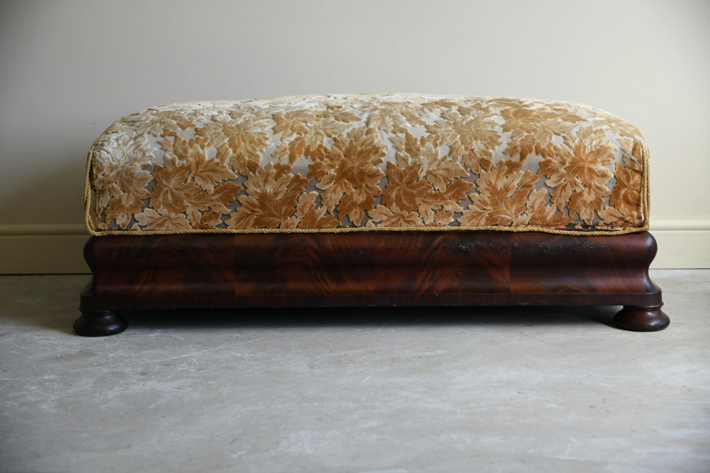 Antique Victorian Mahogany Upholstered Stool