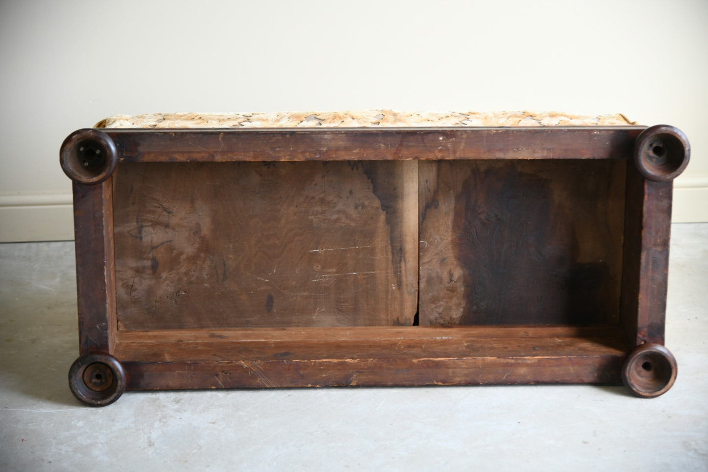 Antique Victorian Mahogany Upholstered Stool