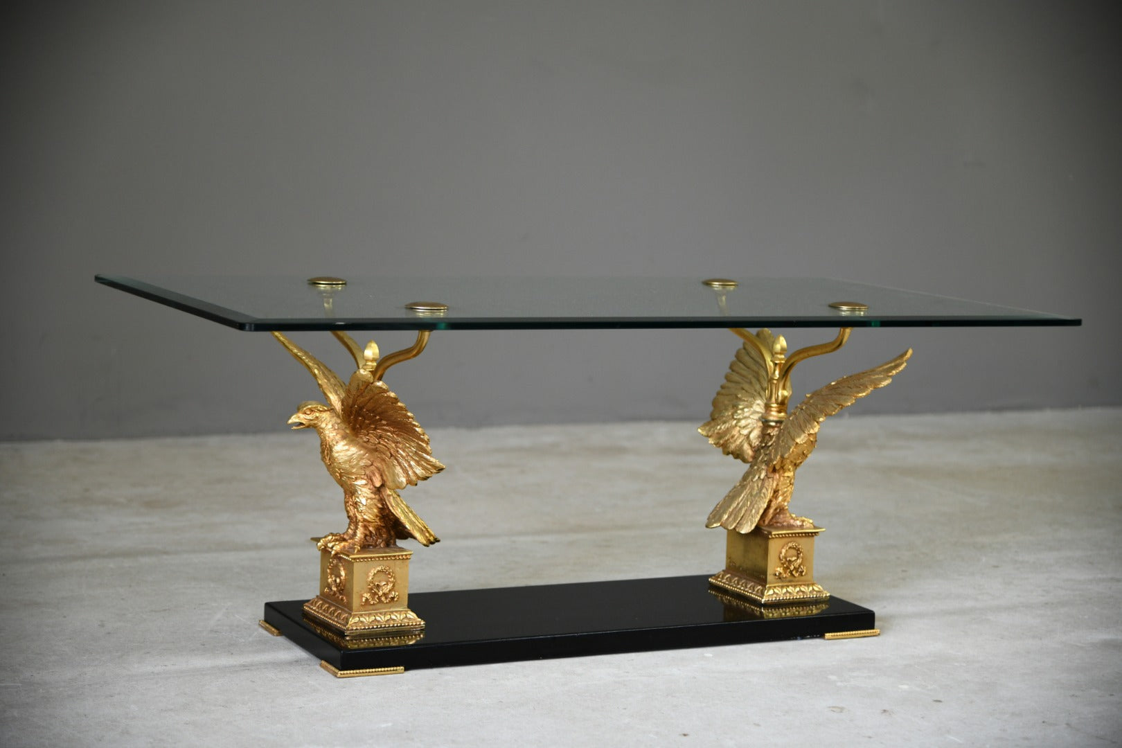 Late 20th Century Gilt Eagle Glass Coffee Table