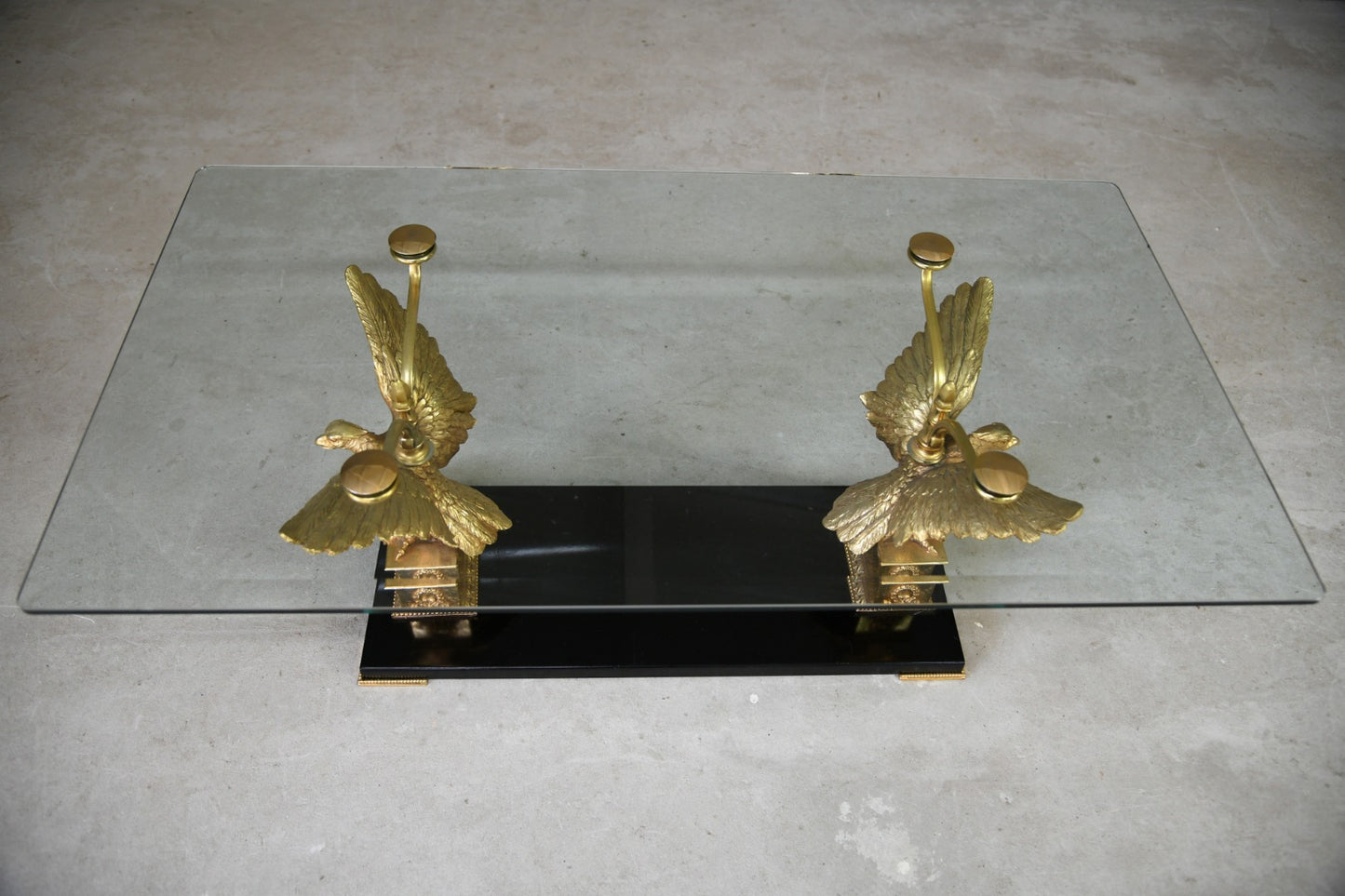 Late 20th Century Gilt Eagle Glass Coffee Table