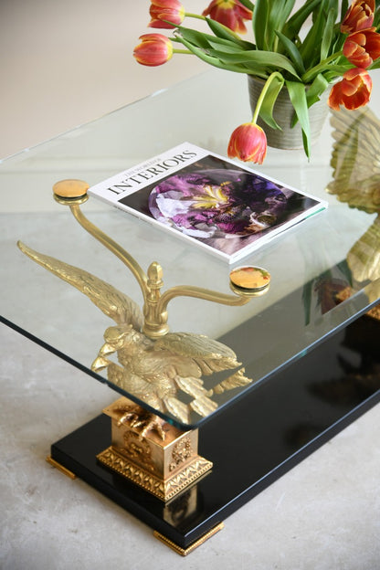 Late 20th Century Gilt Eagle Glass Coffee Table