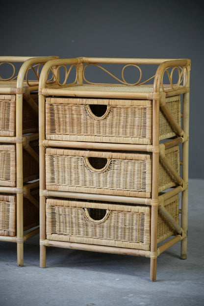 Late 20th Century Bamboo Bedside Tables