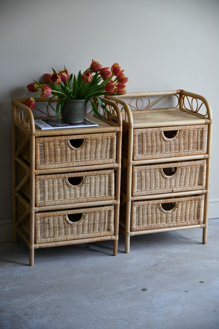 Late 20th Century Bamboo Bedside Tables