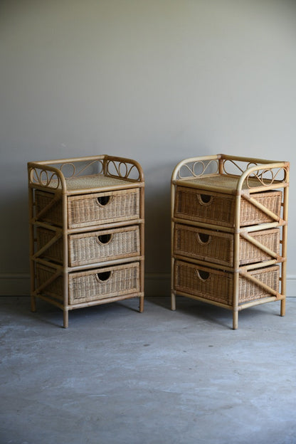 Late 20th Century Bamboo Bedside Tables