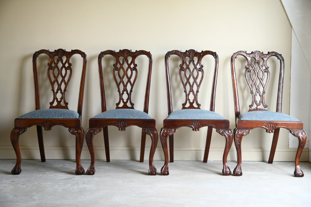 4 Late 20th Century Chippendale Style Chairs