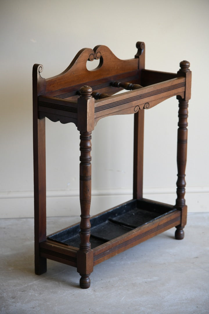 Late Victorian Walnut Stick Stand