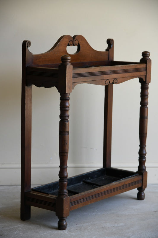 Late Victorian Walnut Stick Stand