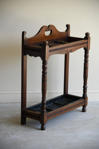 Late Victorian Walnut Stick Stand