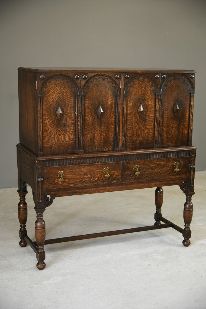 A Gardner & Son Oak Cabinet On Stand