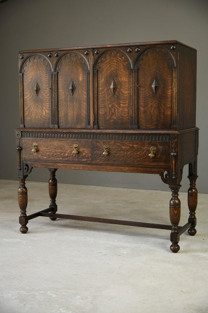 A Gardner & Son Oak Cabinet On Stand