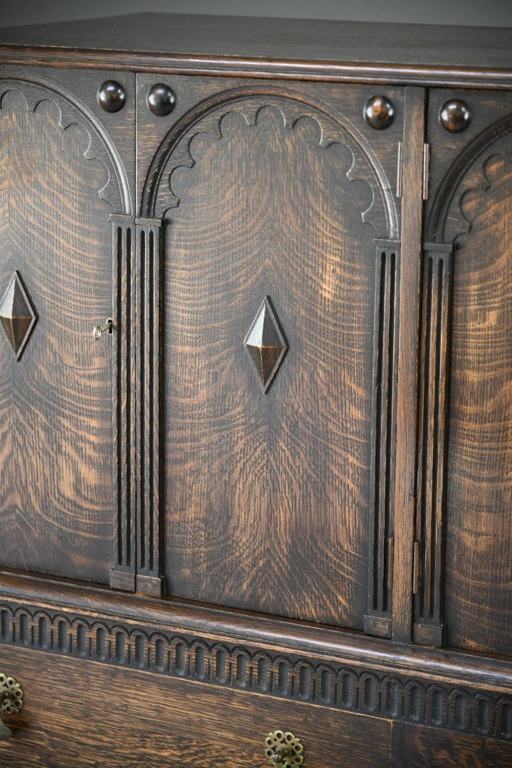 A Gardner & Son Oak Cabinet On Stand