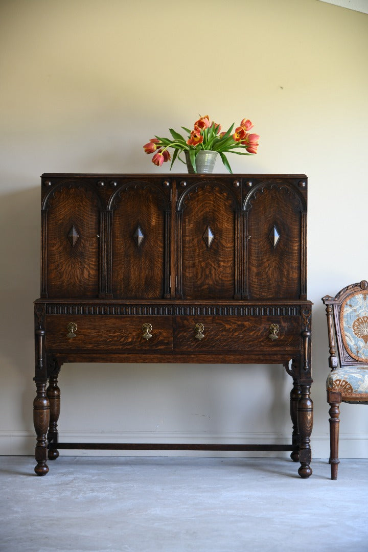 A Gardner & Son Oak Cabinet On Stand