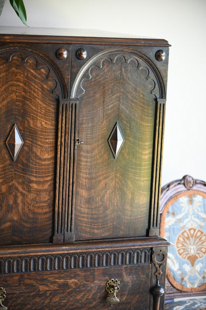 A Gardner & Son Oak Cabinet On Stand