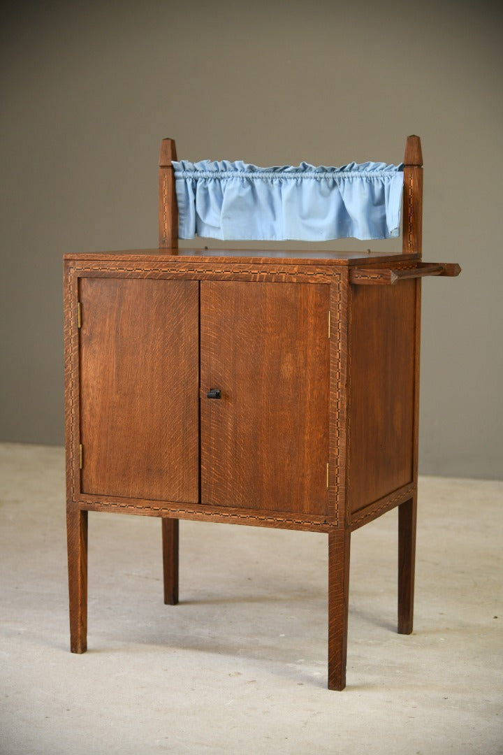 Arts & Crafts Oak Inlaid Washstand