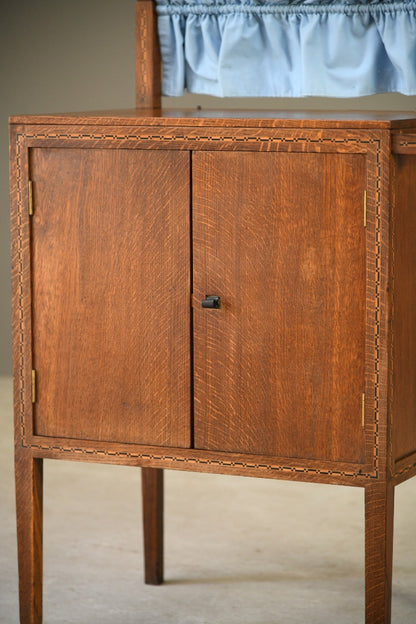 Arts & Crafts Oak Inlaid Washstand