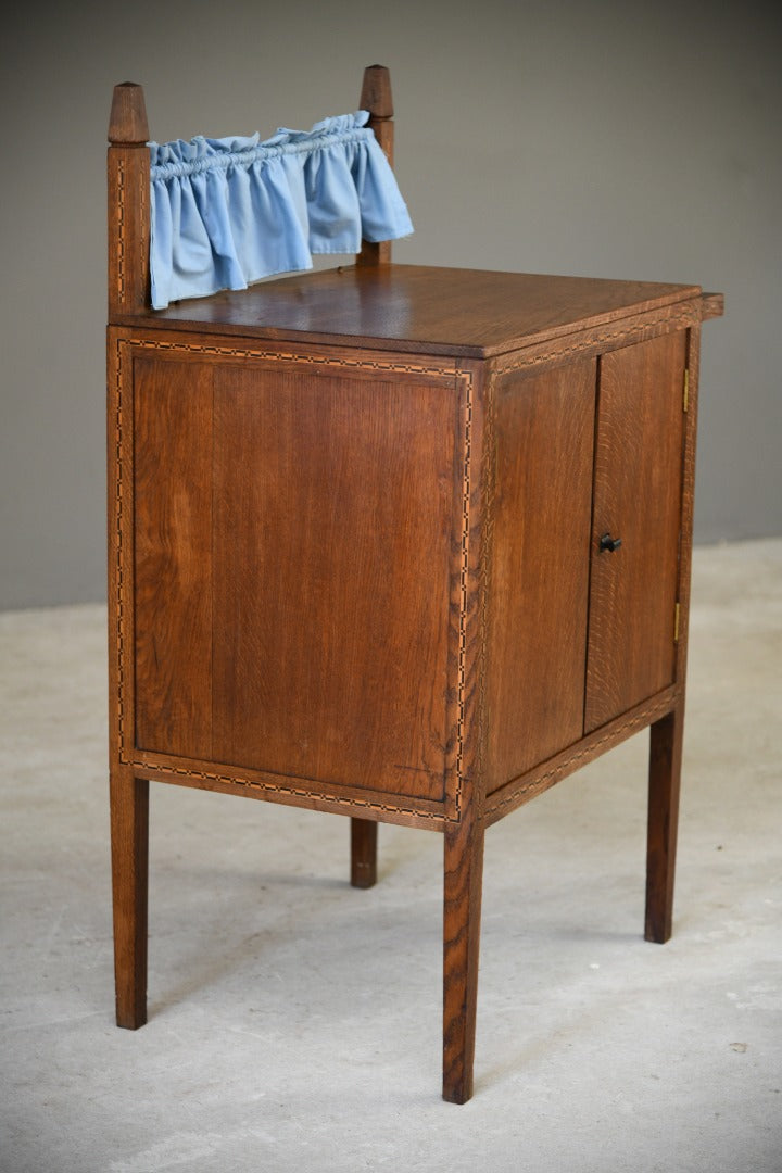 Arts & Crafts Oak Inlaid Washstand