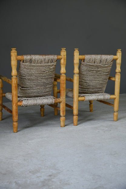 Pair Aidrien Audoux & Frida Minet Rope Armchairs