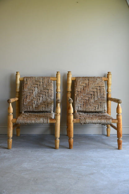 Pair Aidrien Audoux & Frida Minet Rope Armchairs