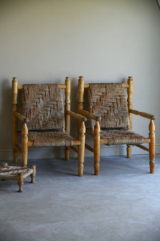 Pair Aidrien Audoux & Frida Minet Rope Armchairs