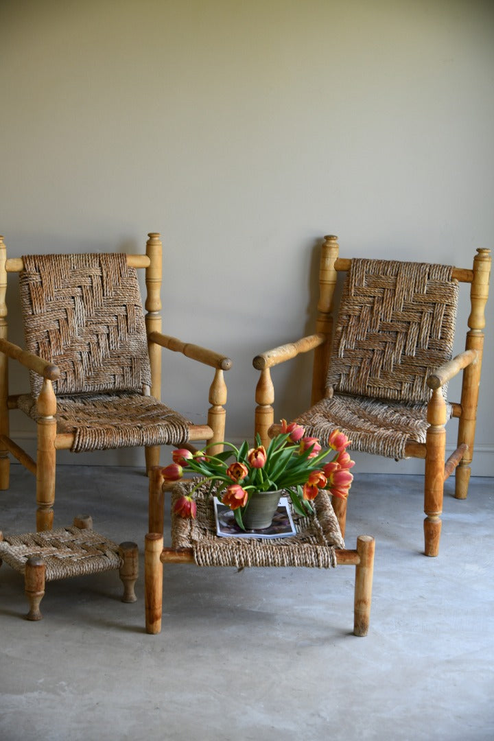 Pair Aidrien Audoux & Frida Minet Rope Armchairs