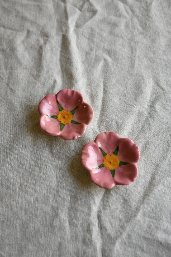 Pair Franciscan Desert Rose Petal Dishes