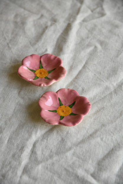 Pair Franciscan Desert Rose Petal Dishes