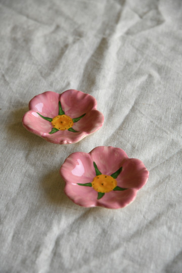 Pair Franciscan Desert Rose Petal Dishes