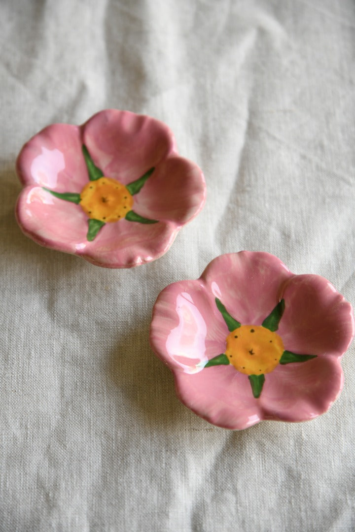 Pair Franciscan Desert Rose Petal Dishes