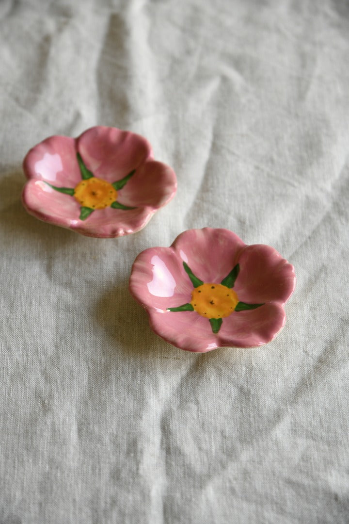 Pair Franciscan Desert Rose Petal Dishes