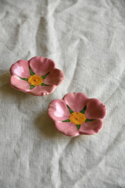 Pair Franciscan Desert Rose Petal Dishes