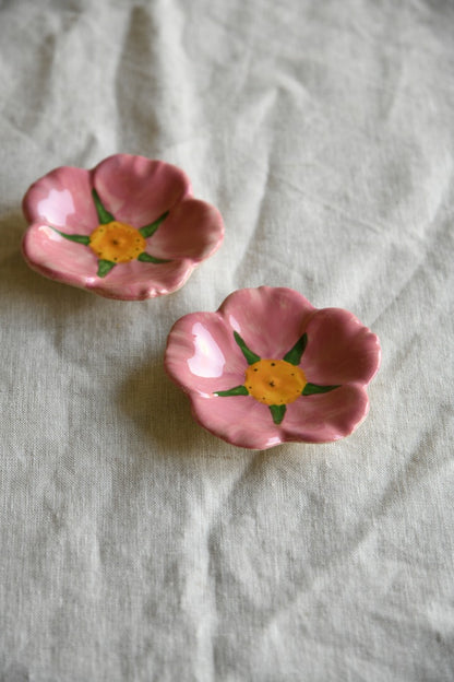 Pair Franciscan Desert Rose Petal Dishes