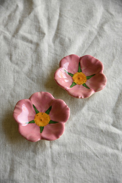 Pair Franciscan Desert Rose Petal Dishes