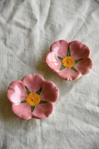 Pair Franciscan Desert Rose Petal Dishes