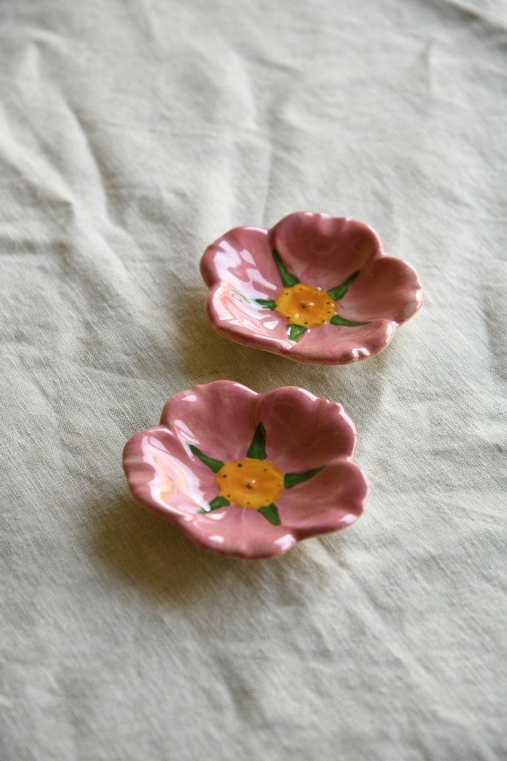 Pair Franciscan Desert Rose Petal Dishes