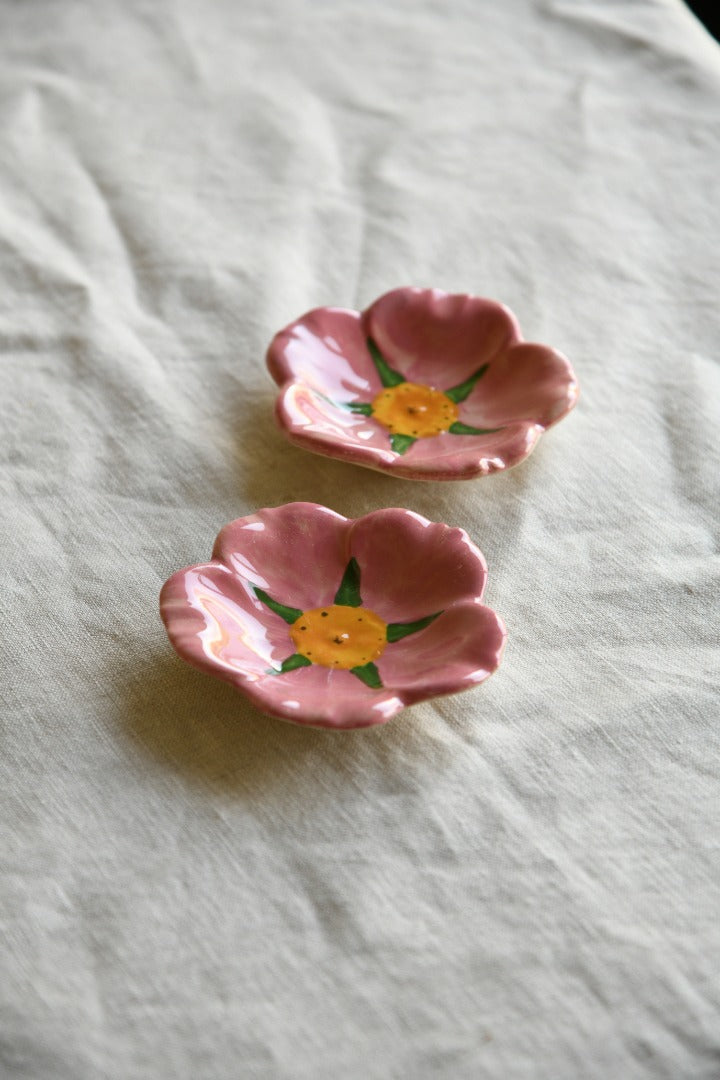 Pair Franciscan Desert Rose Petal Dishes